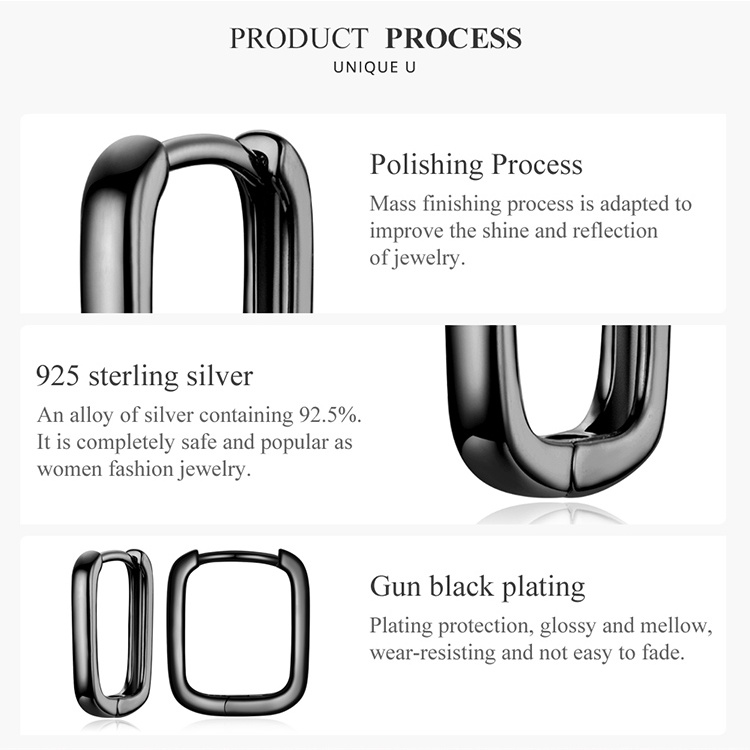 Đôi khuyên tai BAMOER bạc 925 phong cách thời trang