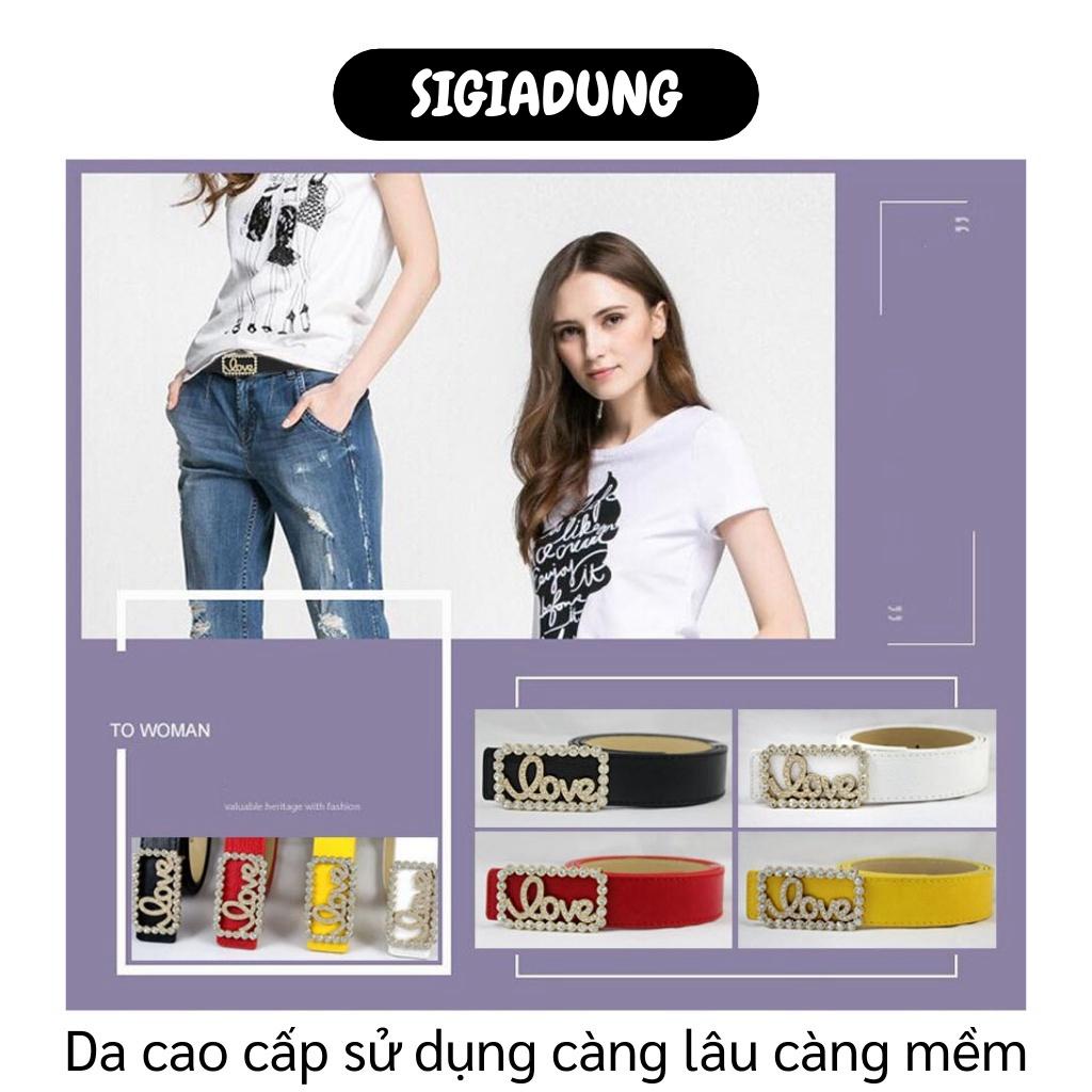 GIÁ SỈ Dây nịt cho nữ mặt đính đá chữ Love , da cao cấp mềm mại, bền bỉ, dễ phối đồ cùng chân váy, quần jean... 7695