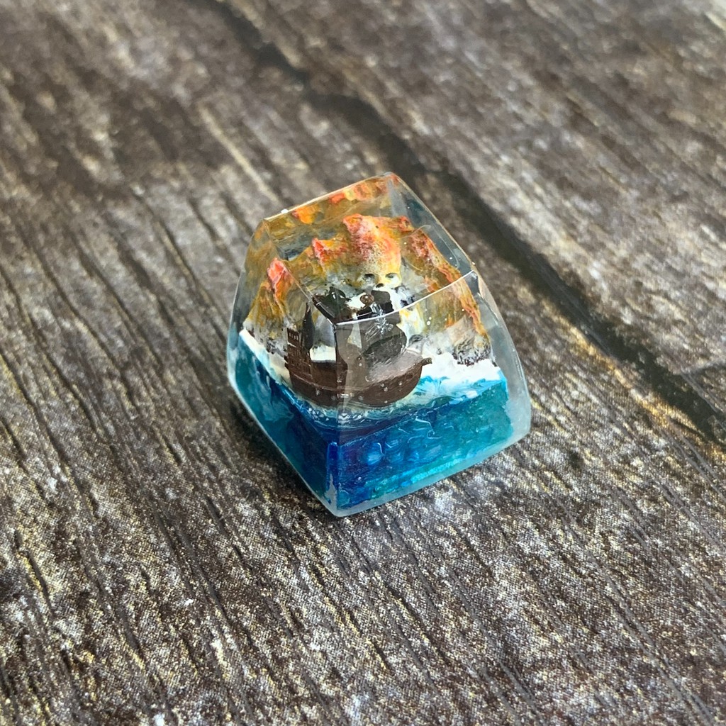 Keycap đảo đầu lâu resin handmade