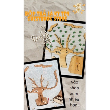 Hộp Thả Tim Gỗ Mẫu Cây Thả Chiếc Lá Ký Tên Size 60Cm| Thao Wedding Guestbook