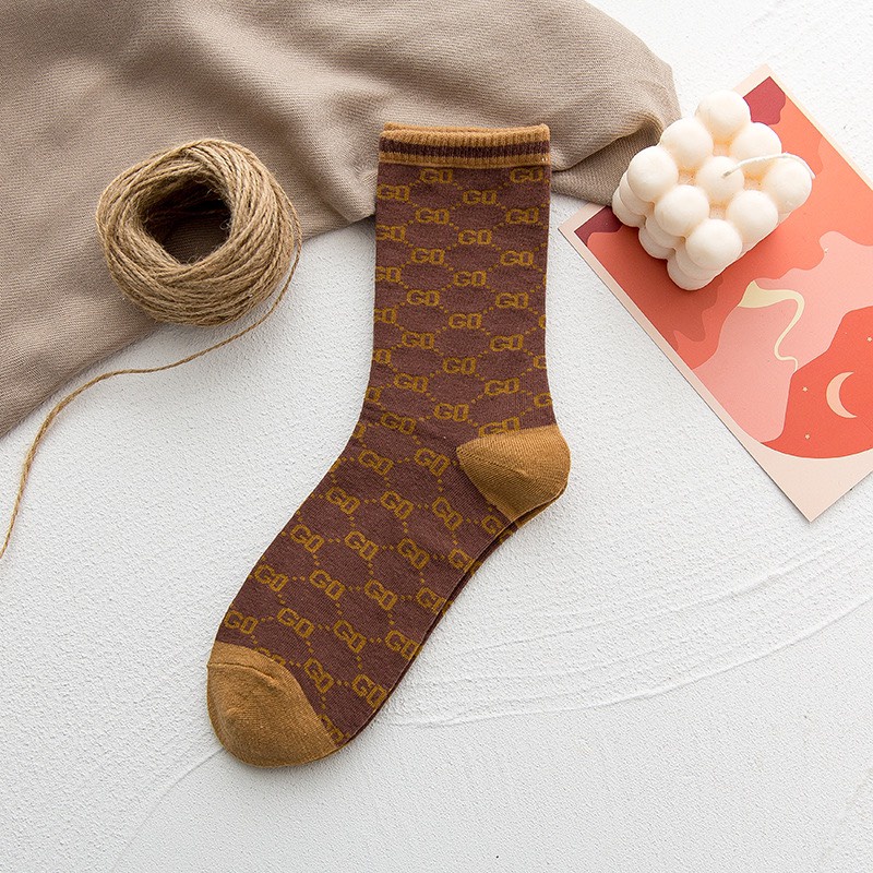 Tất cổ cao MOKANA vớ cao cổ họa tiết vintage DC cực đẹp TC14