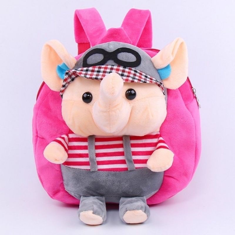 Balo thú bông hình con voi đáng yêu cho bé trai bé gái mẫu giáo mầm non nhà trẻ