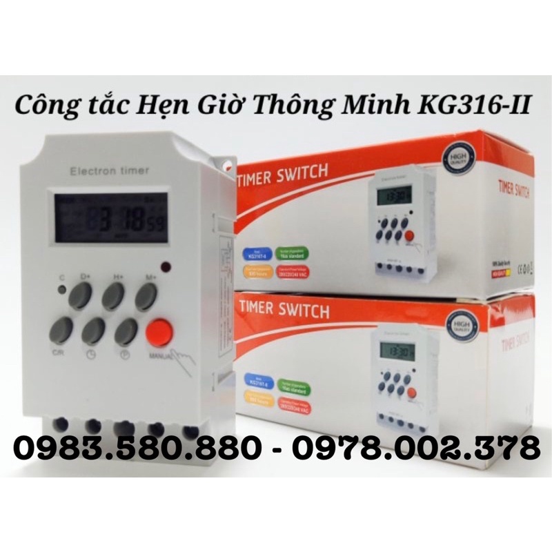 CÔNG TẮC HẸN GIỜ THÔNG MINH KG316- II, CÔNG TẮC HẸN GIỜ ĐIỆN TỬ KG316-II HÀNG CHÍNH HÃNG