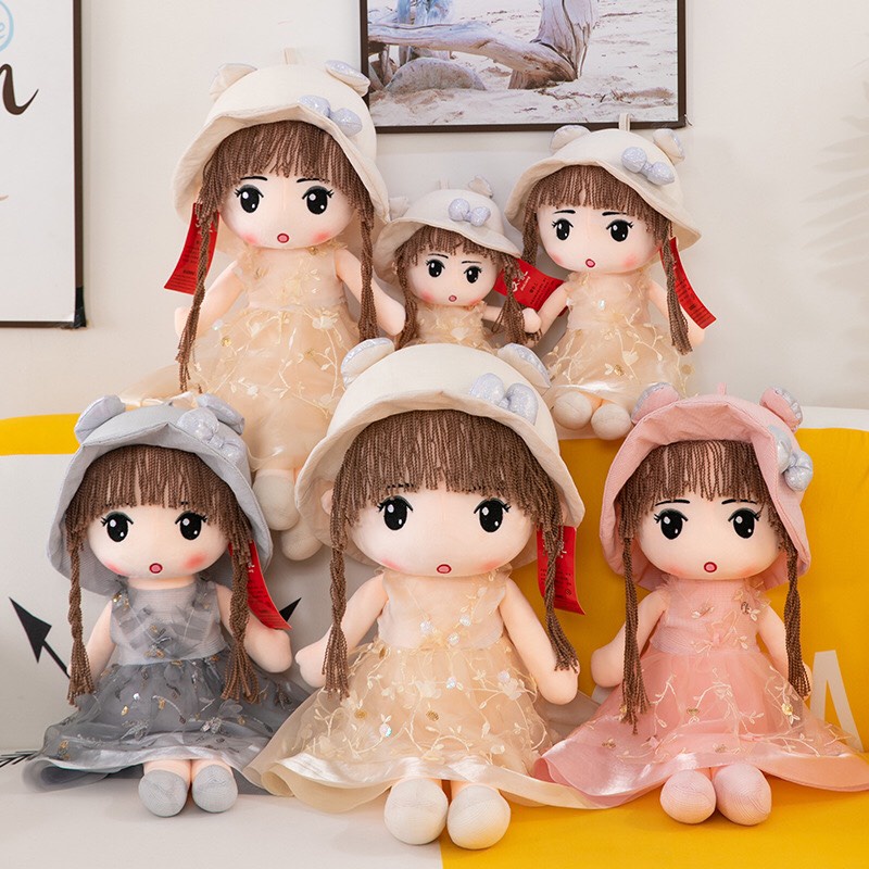Búp bê gấu bông thú bông váy công chúa cho bé kích thước 50cm và 60cm