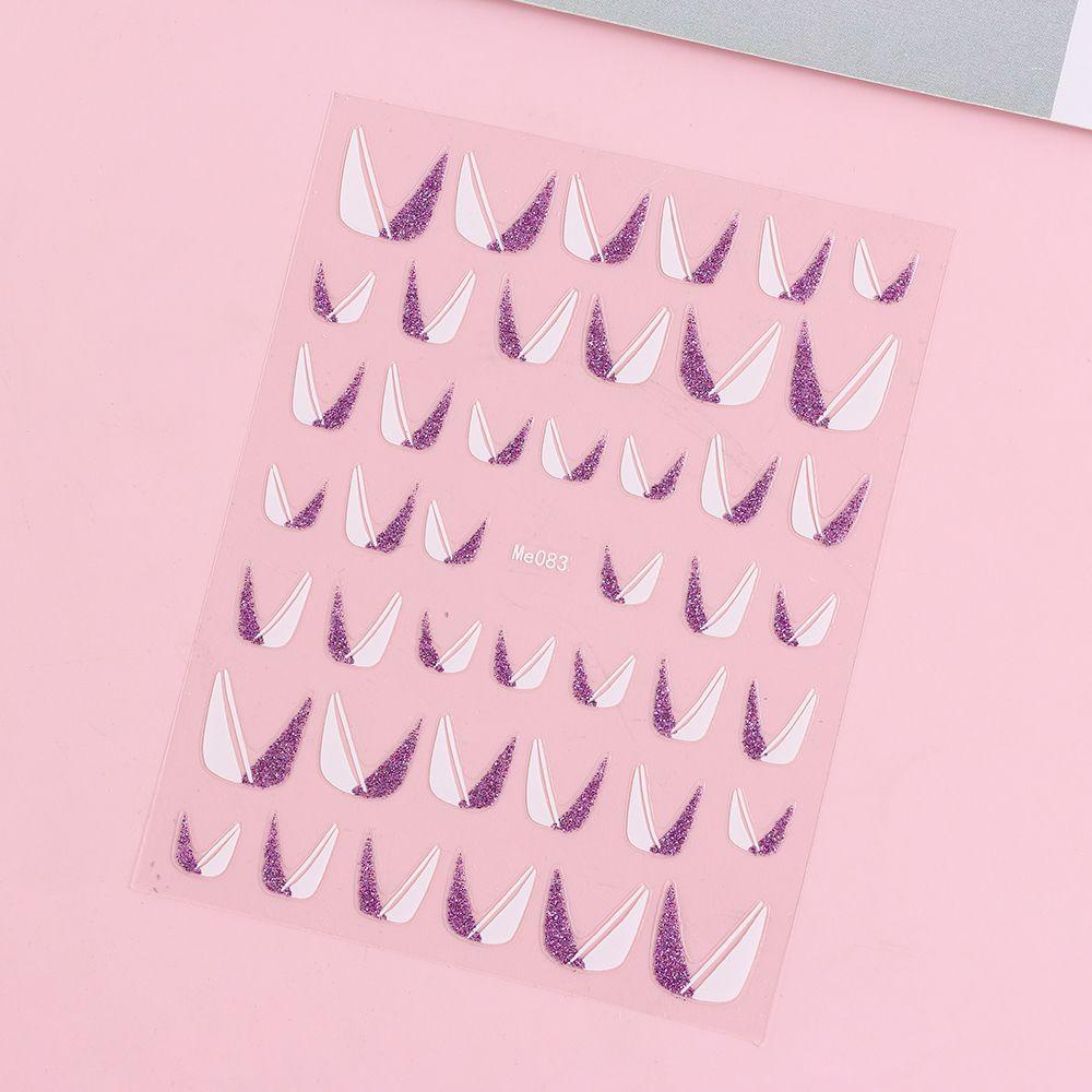 Miếng Dán Móng Tay Hình Chữ U Lấp Lánh 3D DIY