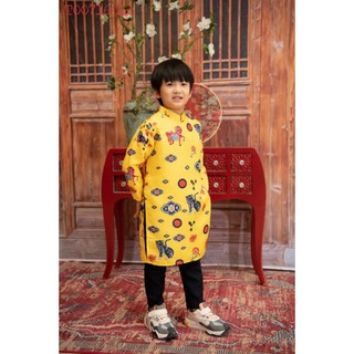 Áo dài bé trai gấm hổ hàng thiết kế