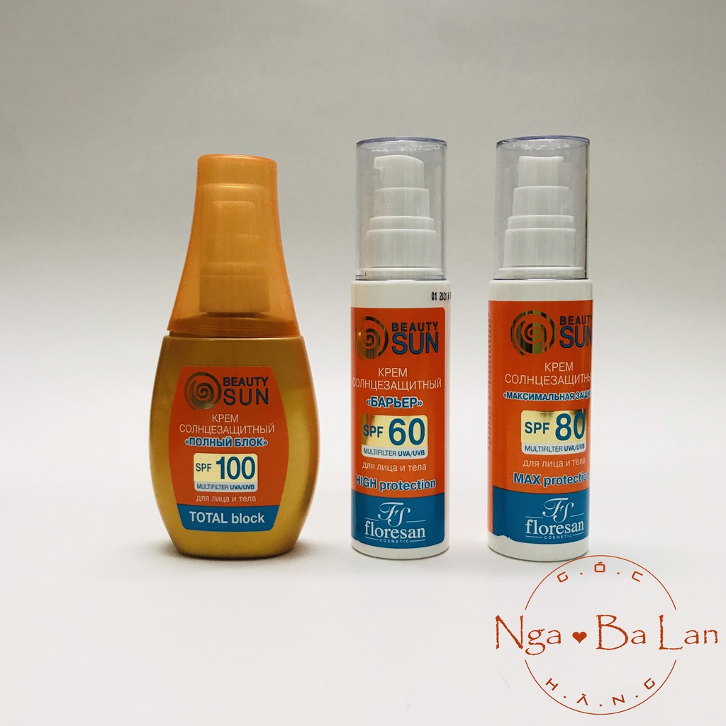 Kem chống nắng Floresan "Beauty Sun" SPF 60,80,100 hàng Nga