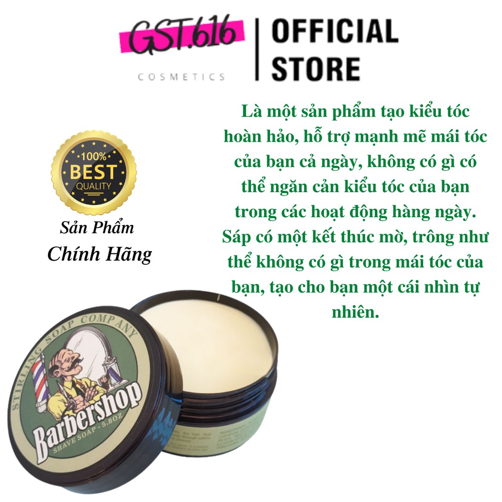 Sáp vuốt tóc nam tạo kiểu tóc cao cấp bóng mượt BarberShop Shave Soap 80gr