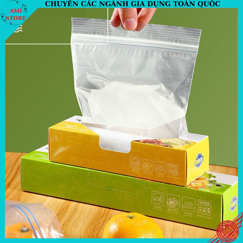 Túi bảo quản thực phẩm/ túi zip có khóa kép bảo quản thực phẩm tươi sống / rau củ quả nhiều size đa năng