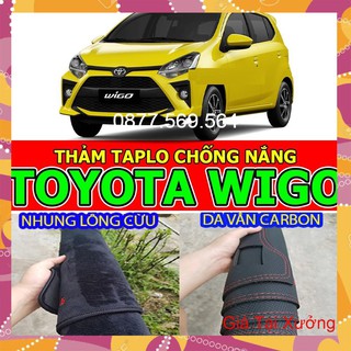 Thảm taplo wigo 2021-2020-2010 da vân carbon-nhung lông cừu