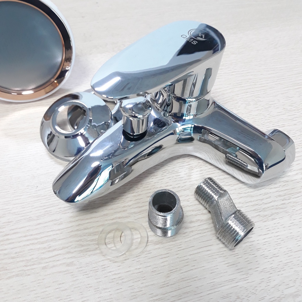 Bộ củ sen nóng lạnh đồng thau Kiểu dáng Phi Thuyền Không Gian SIZE TO mạ Niken và Chrom cao cấp, sáng bóng, sang trọng