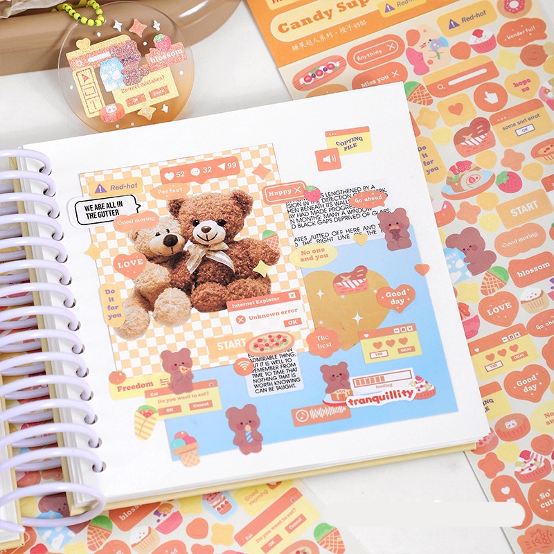 Sticker Giấy Trang Trí Hộp Thoại Chatbox Toploader Candy Superman Và Happy Universe