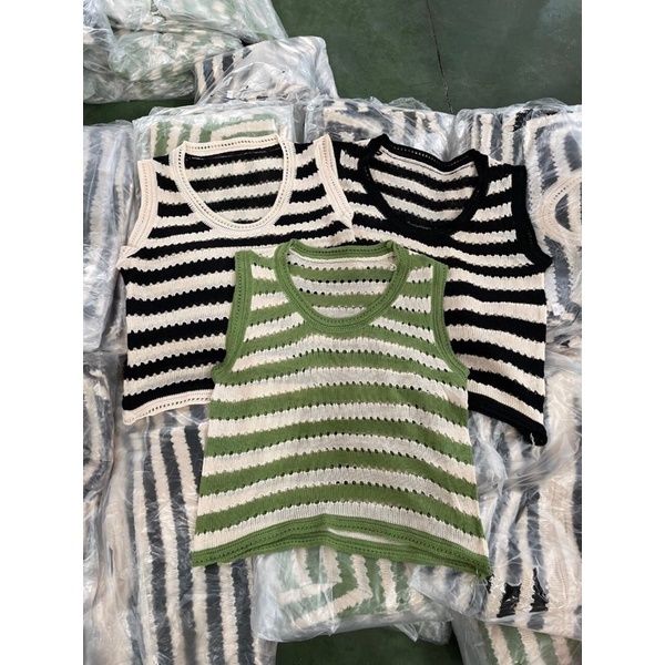 Áo ba lỗ nữ len dệt kim lỗ QC 3 màu hot hit