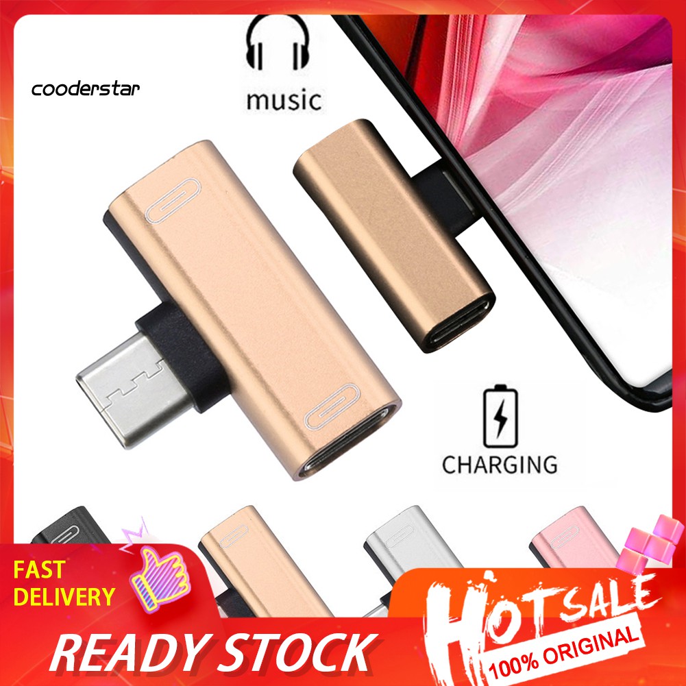 Đầu Chia Cổng Sạc Và Cắm Tai Nghe 2 Trong 1 Cổng Type-C/3.5mm