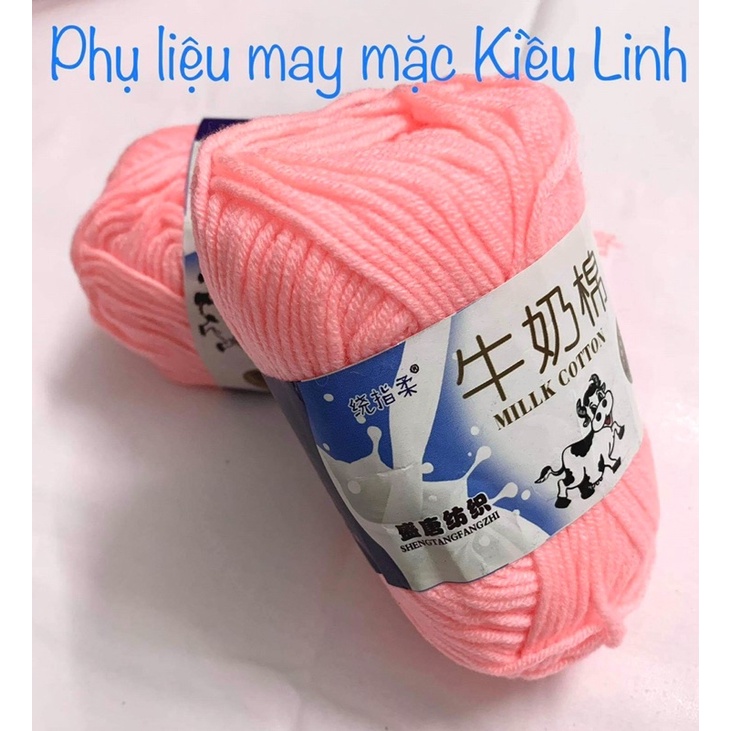 Len cotton Milk bò loại tốt bán từng cuộn 50gam giá rẻ 20k