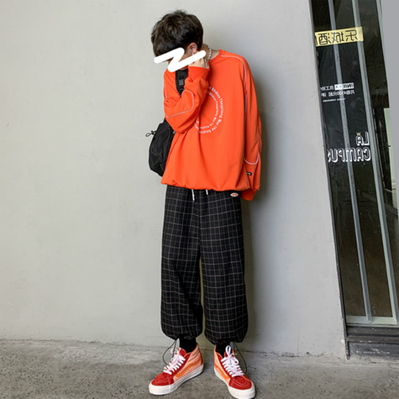 Quần Dài Ống Rộng Họa Tiết Caro Phong Cách Hip Hop Hợp Thời Trang Cho Nam