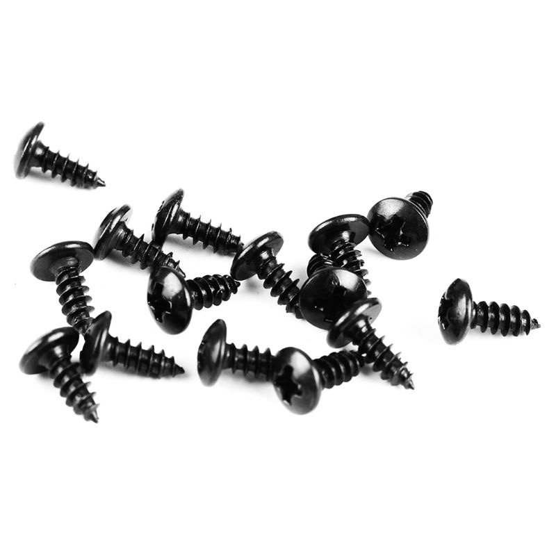 Bộ 100 ốc vít M3 bằng thép màu đen hình oval đầu tròn