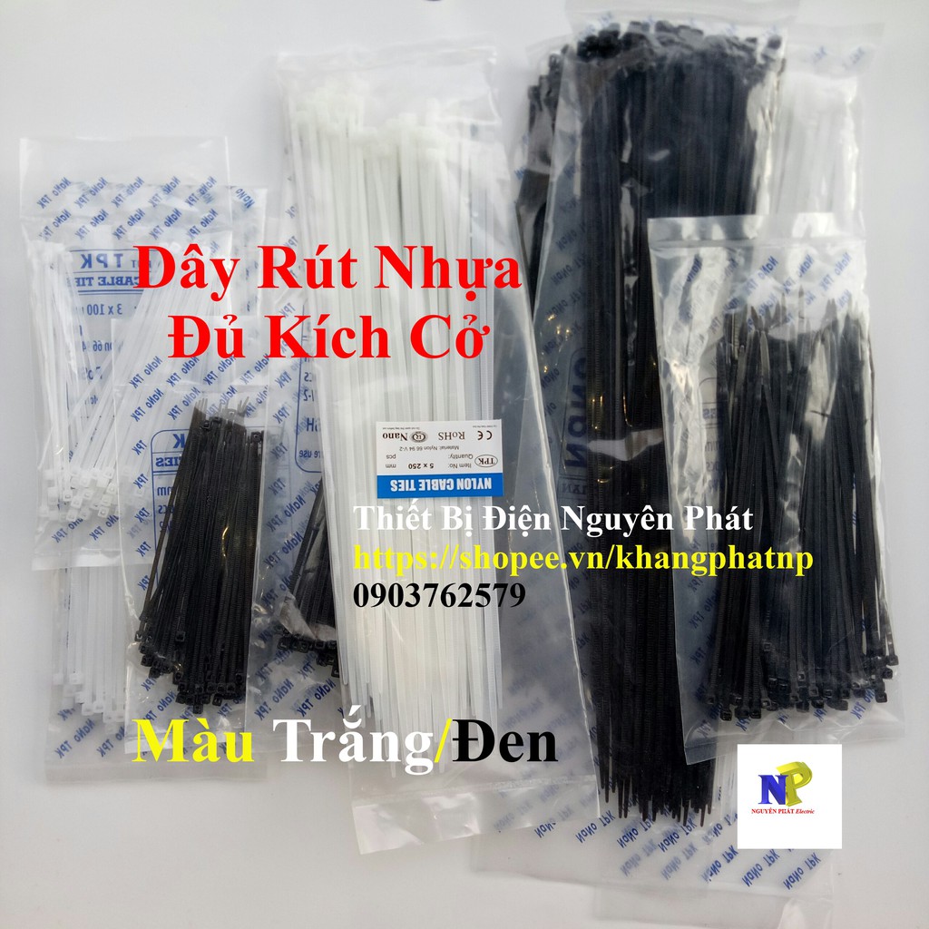 Dây Rút Nhựa Đủ Kích Cở Màu Trắng