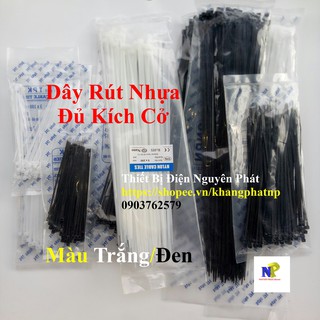 Dây Rút Nhựa Đủ Kích Cở Màu Trắng (10cm-30cm)