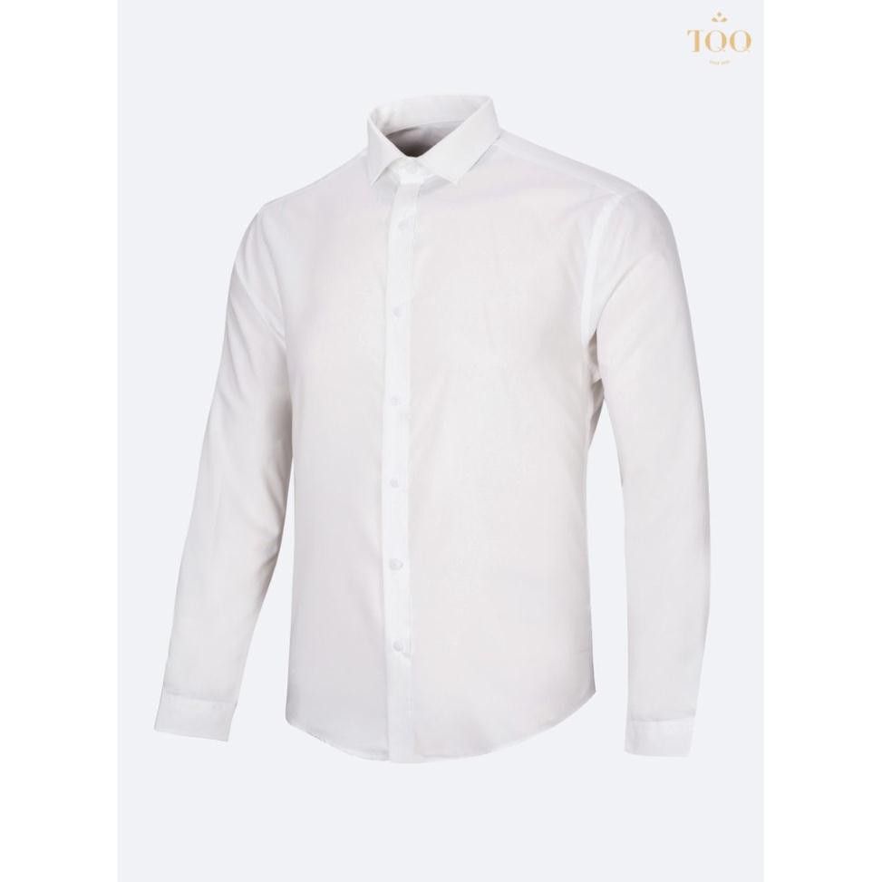 Áo sơ mi nam dài tay TQQ dáng Super Slim ôm body màu trắng trơn M01 chất modal tự nhiên mềm mịn