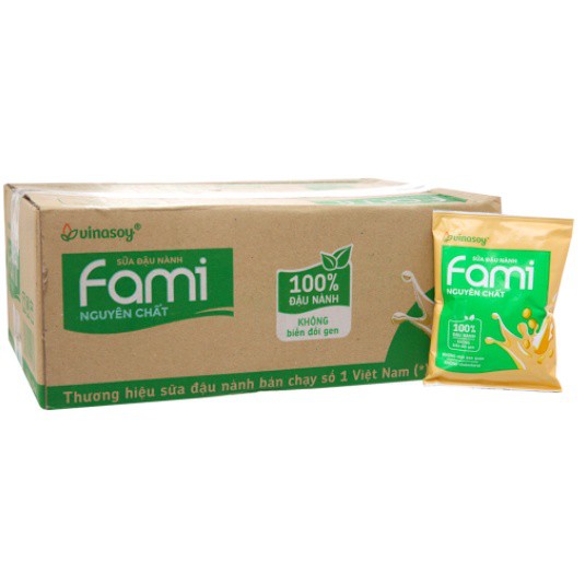 Thùng 36 hộp SỮA ĐẬU NÀNH FAMI NGUYÊN CHẤT 200ml