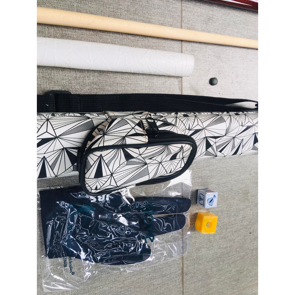 [ Set Cơ Bida Líp - Lỗ Đài Loan ] 7 món (bao cơ, đồ bọc lơ, lơ, găng tay, cơ bida, đầu cơ, ruốc,)