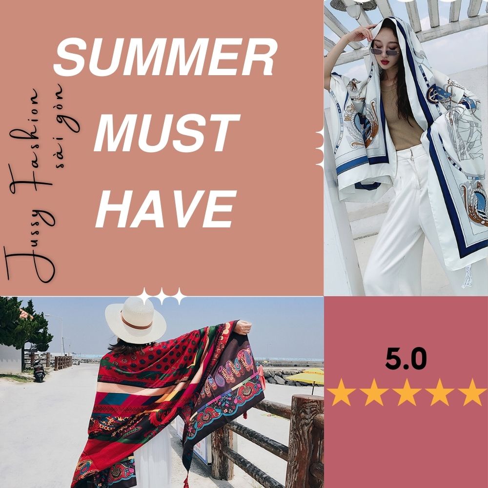 Khăn Choàng Quàng Cổ Boho Họa Tiết Thổ Cẩm Jussy Official Khăn Xô Đi Biển Size To 90x180cm Nhiều Mẩu Đẹp