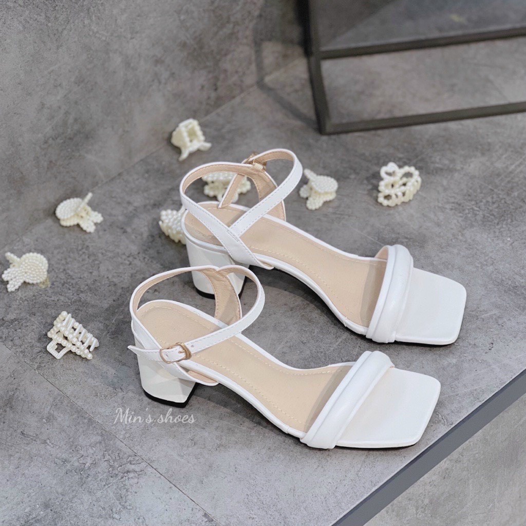 ZZ99- Sandal quai thừng gót vuông 4 phân phong cách vintage truyền thống êm chân dễ đi