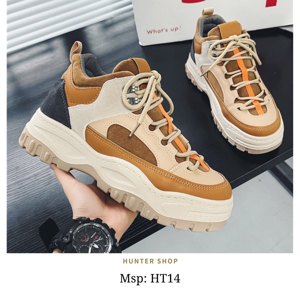 Sneakers nam HT14 - 5CM -Phong Cách Cực Ngầu, Thời Trang Trẻ Trung, Phối Màu Độc Lạ