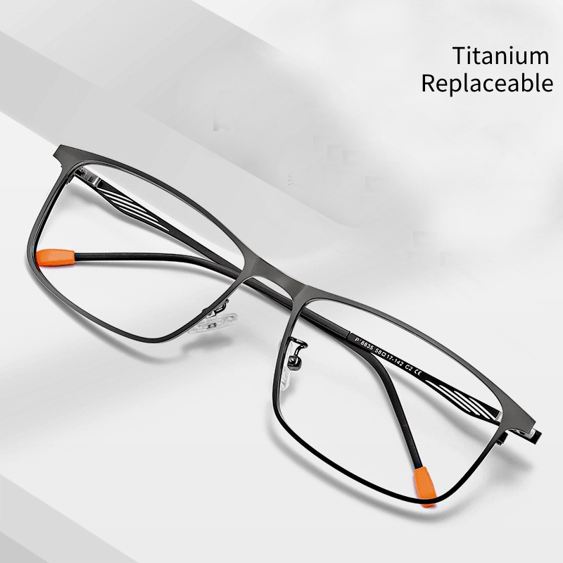 Mắt Kính Gọng Vuông Bằng Titan Siêu Nhẹ Thoải Mái Thay Thế Cho Nam Và Nữ PT087