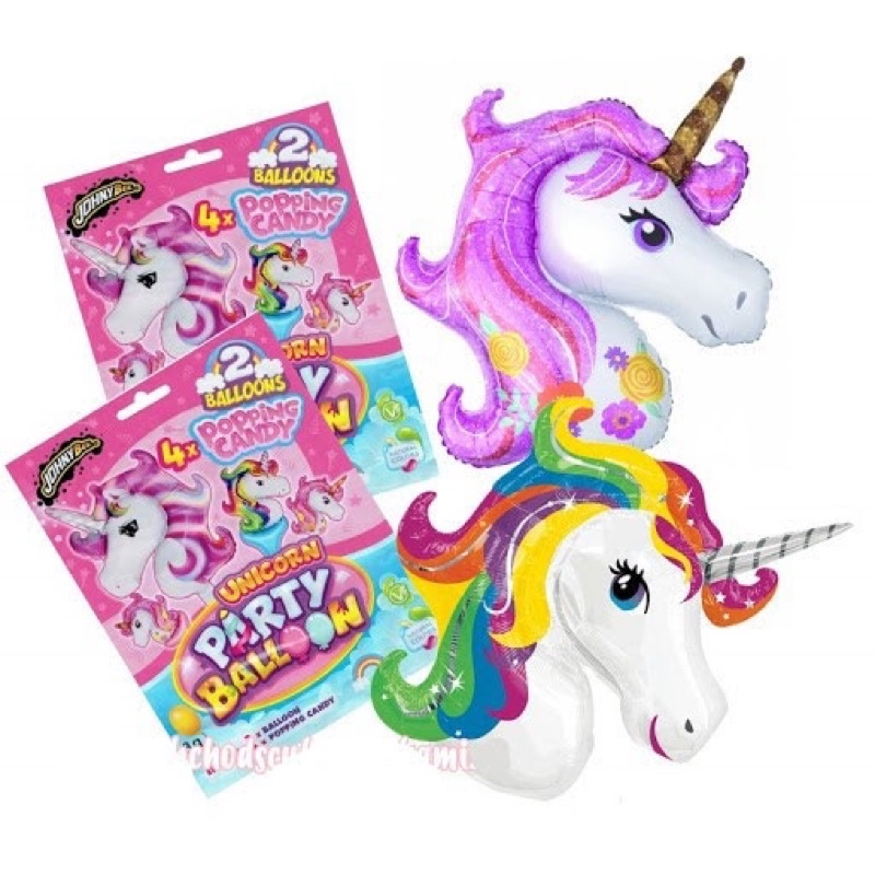 Kẹo nổ &amp; bong bóng Johny Bee Unicorn Party Balloon gói 8gr ( kì lân )