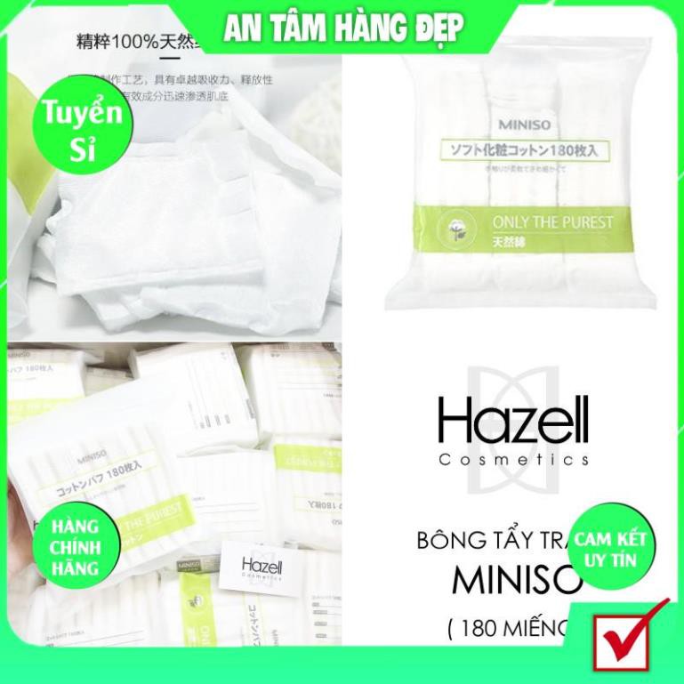 Bông tẩy trang COTTON Mềm Mại Mịn Miniso Nhật Bản 180 miếng KING DC Làm Sạch Bụi Bẩn Dễ Dàng | BigBuy360 - bigbuy360.vn