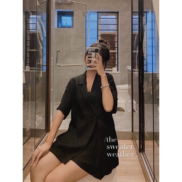 [Mã SKAMCLU7 giảm 10% tối đa 50K đơn 0Đ] Áo khoác cổ vest chất nhăn mỏng mềm mặc hè 2 cúc ( Ảnh thật ) | BigBuy360 - bigbuy360.vn