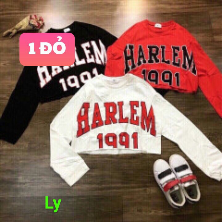 Áo Thun Tay Dài Form Croptop In Chữ HARLEM 1991 Cực Cá Tính TTSL0126