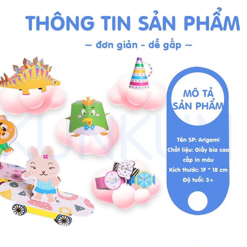 Bộ gấp giấy arigami 3D sắc màu phong cách nhật bản