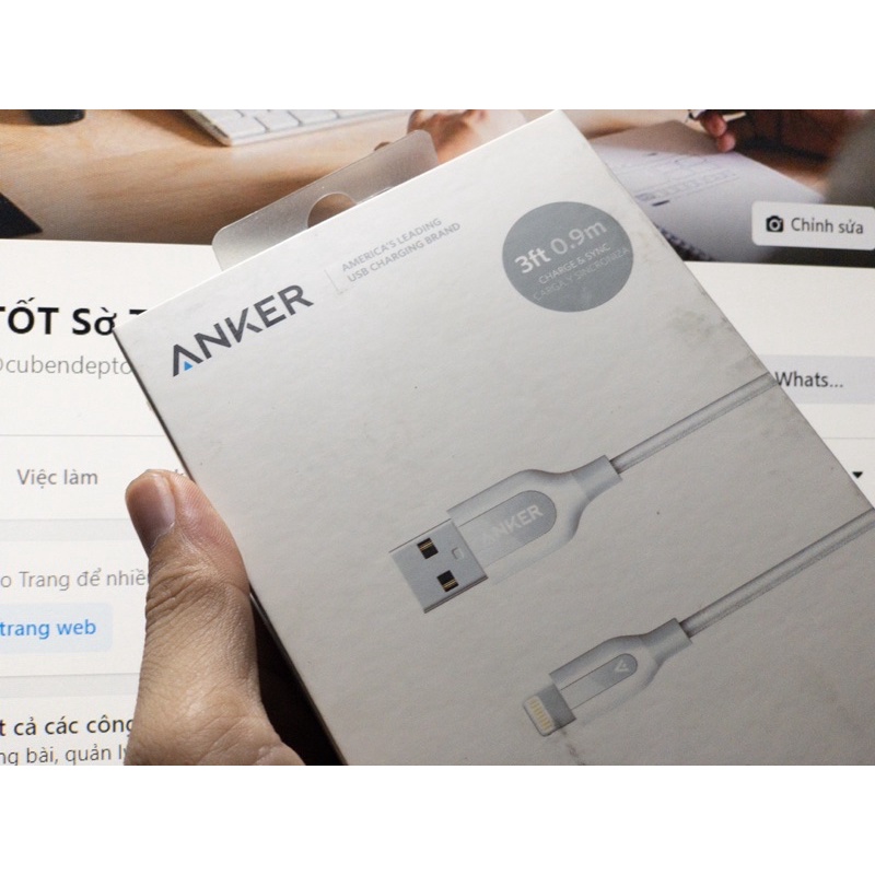 Cáp Lightning Anker Powerline+ - Dài 0.9m, không kèm túi đựng - A8121