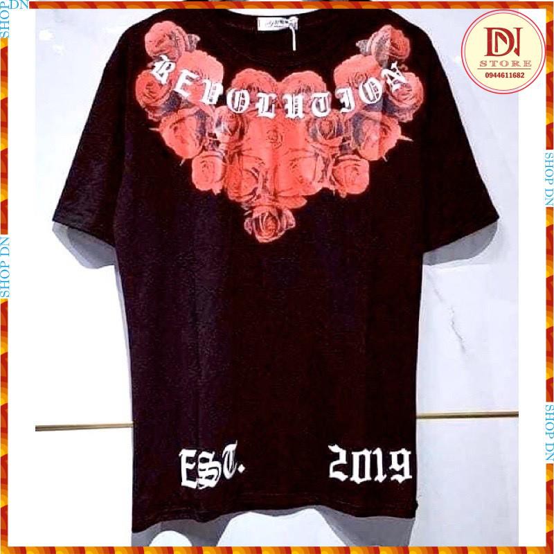 áo thun cotton cao cấp 1miken,tay lỡ from rộng phông nam nữ in nổi 5D hoa hồng jose | BigBuy360 - bigbuy360.vn