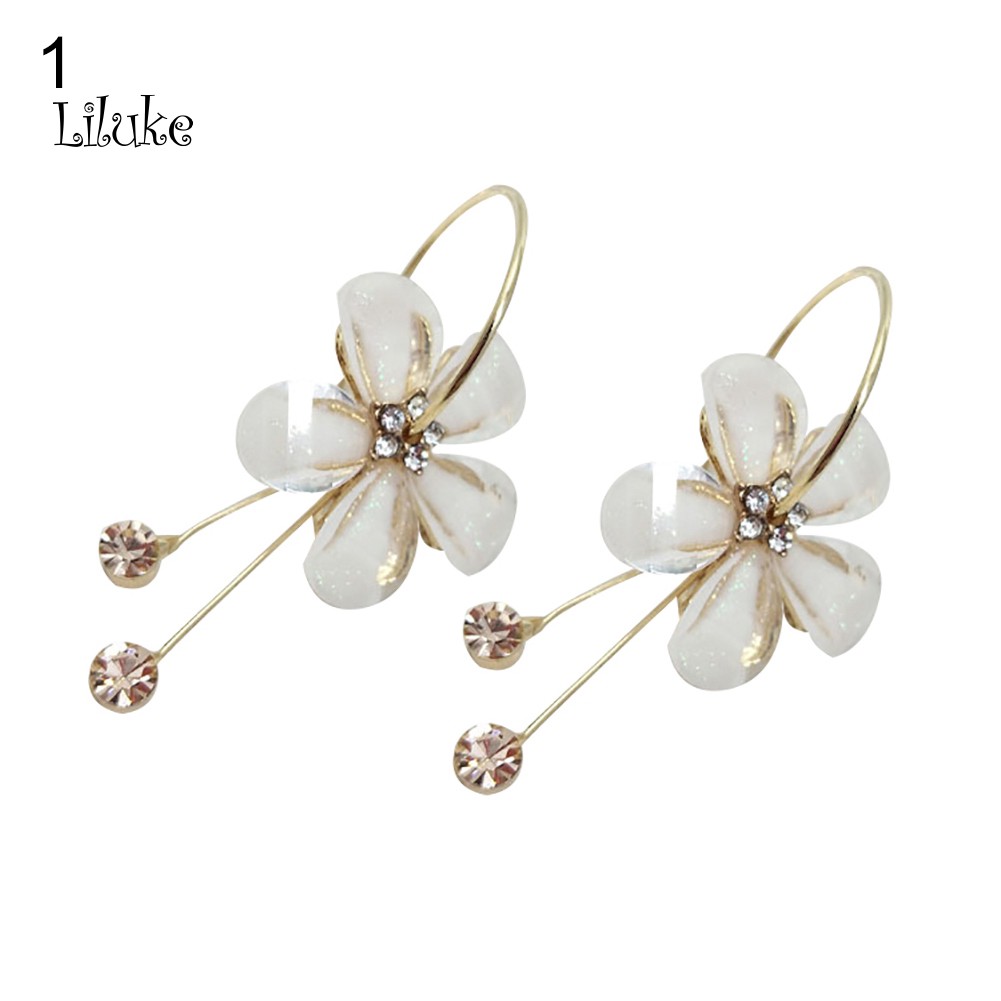 Đôi Khuyên Tai HìNh Hoa ĐíNh Kim Cương Giả PhốI Tua Rua ThờI Trang Cho Nữ