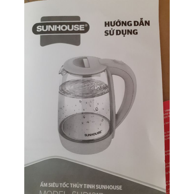 ẤM SIÊU TỐC THỦY TINH SUNHOUSE 1L8