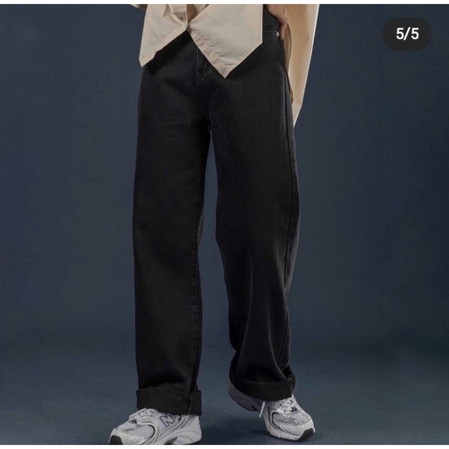 [ VỨT VỨT VỨT!!! ] QUẦN JEAN ỐNG RỘNG NỮ LƯNG CAO MÀU ĐEN CỰC CÁ TÍNH LAI CUỐN THỜI TRANG NITI