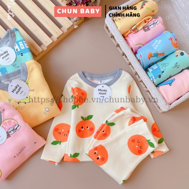Bộ nỉ bông cho bé trai và bé gái minky mom