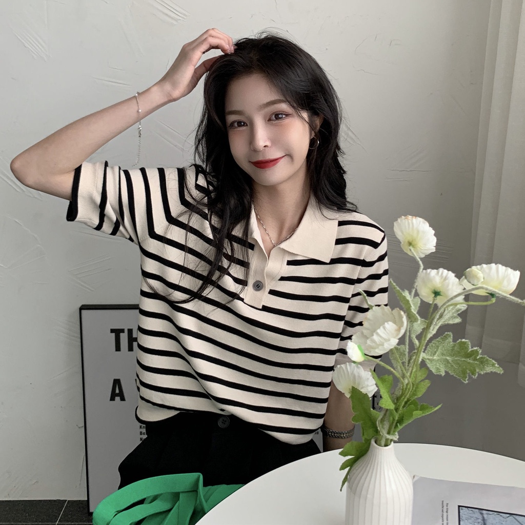 Áo polo Tay NgắN Kẻ SọC Xinh XắN JL-TX-355