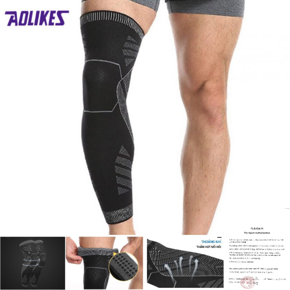 Đai ống dài chống căng cơ chân đùi AOLIKES HX 7060  bán sỉ, chuyên gym, chính hãng