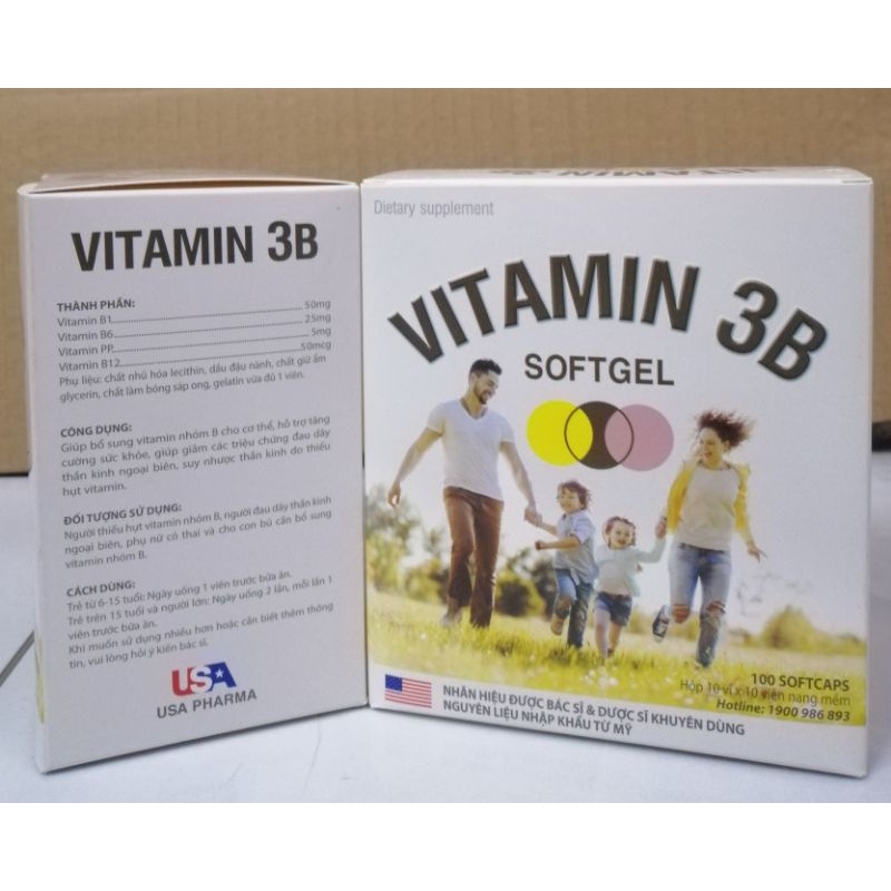 Vitamin 3B bổ sung vitamin nhóm B phòng và hỗ trợ triệu chứng thiếu vitamin B