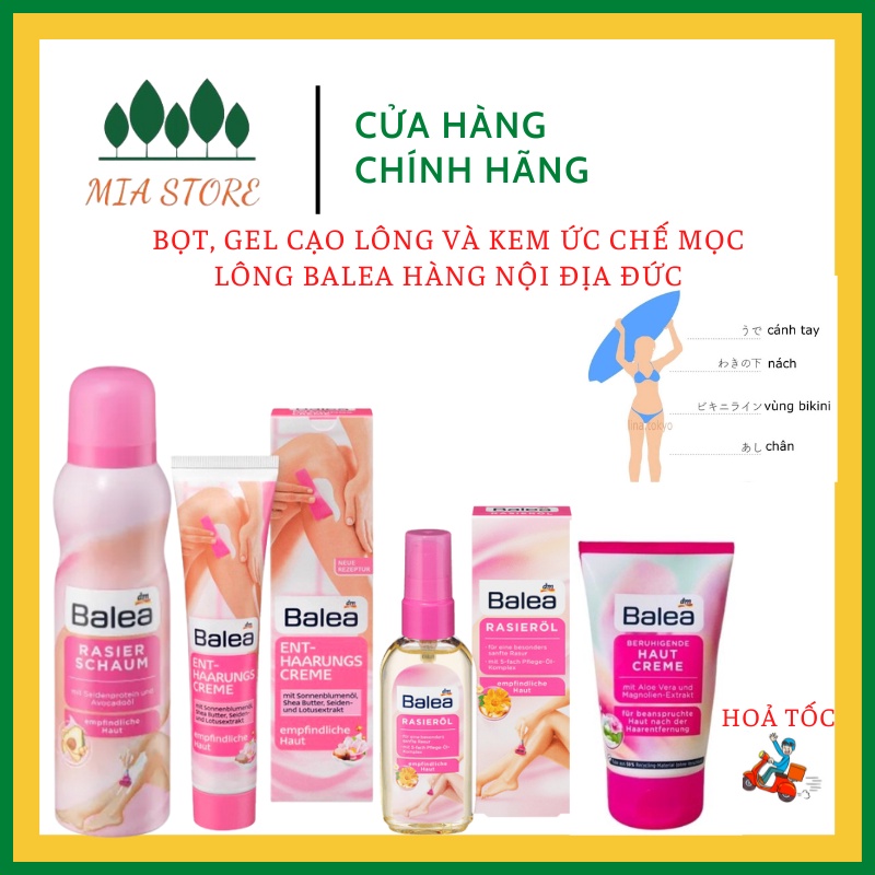 CHE TÊN bọt cạo lông kem triệt lông ức chế lông mọc chậm dưỡng da sau cạo râu wax tẩy lông chân tay nách bikini BALEA