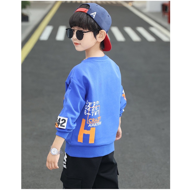 Áo nỉ thu đông bé trai 14-45kg cra.zy cá tính năng động, hàng may kĩ.CRAZY9