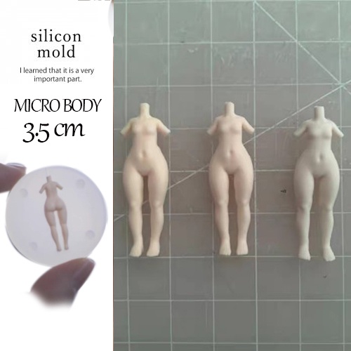 Khuôn silicone nặn đất sét tượng chibi figure nendoroid kích thước 3.5 cm