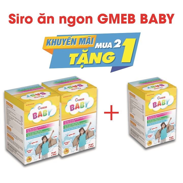 TPBVSK Gmeb Baby -Hỗ Trợ Tăng Cường Tiêu Hóa, Giúp Ăn Ngon Tăng Đề Kháng Lộ Trình 3 Tháng (3 Hộp Tặng 2)