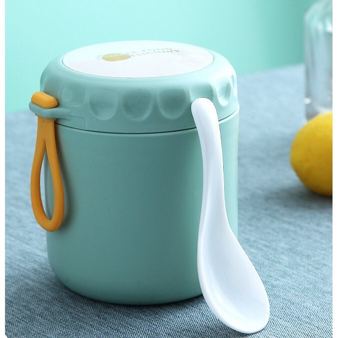 [Ruột inox an toàn] Bình ủ cháo cho bé có quai cầm Ca giữ nhiệt đồ ăn cho trẻ dung tích 430ml