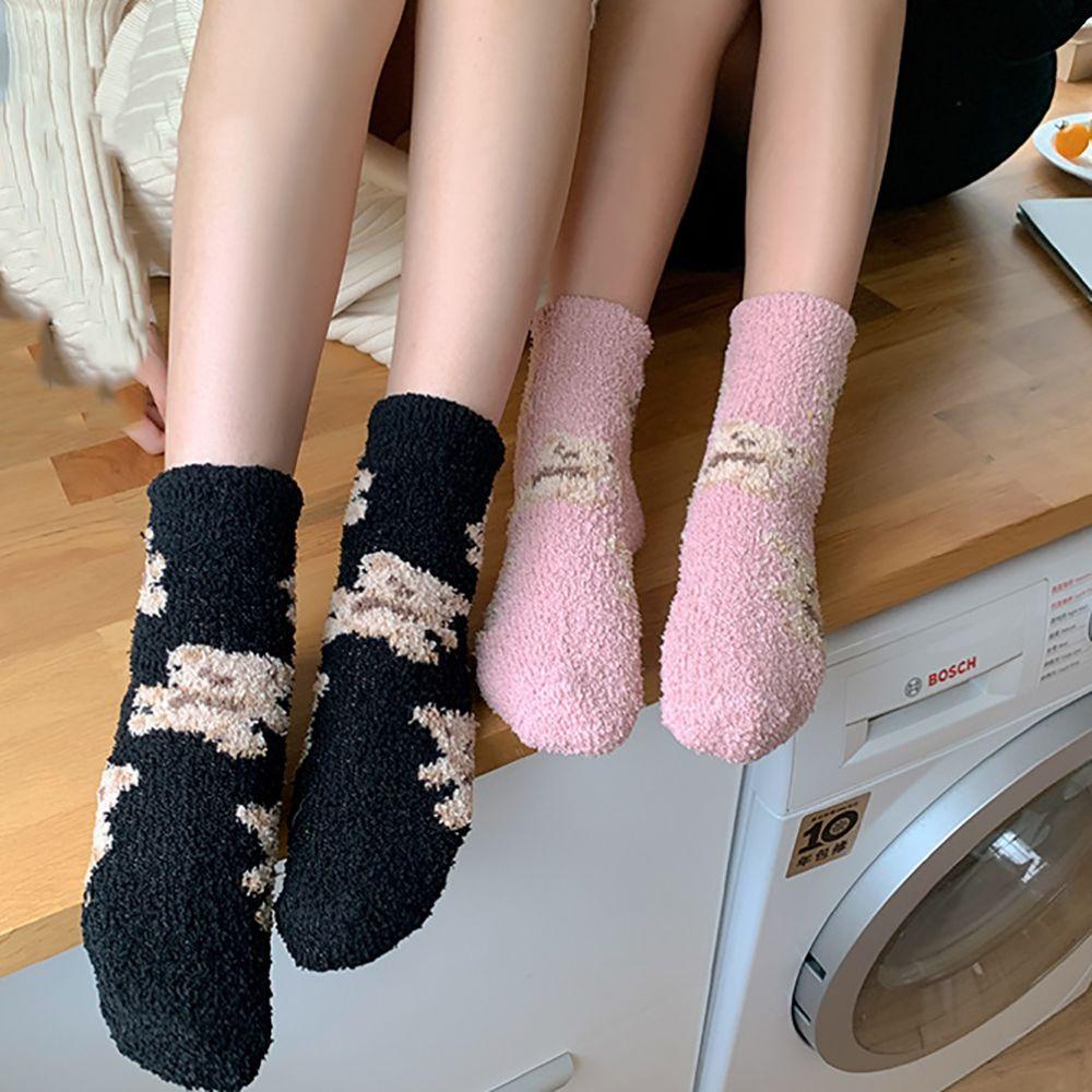 Vớ Ngủ Dày Mềm Mại Ấm Áp Hình Gấu Đáng Yêu Cho Nữ